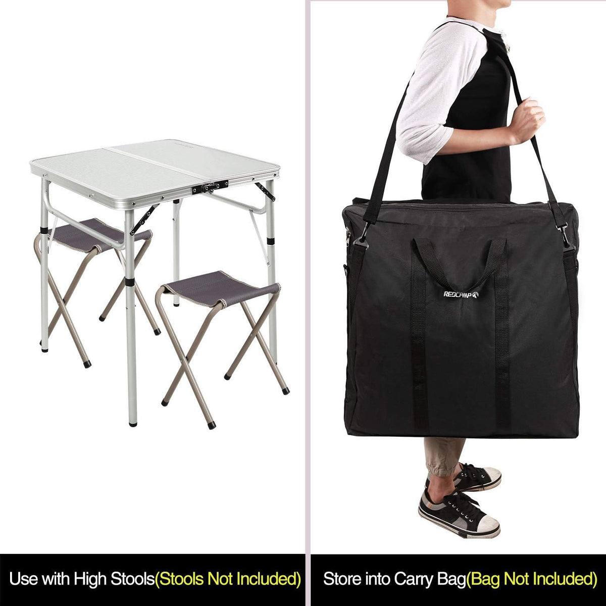 White 36 x 24 inch Aluminum Folding Camping Table L9064