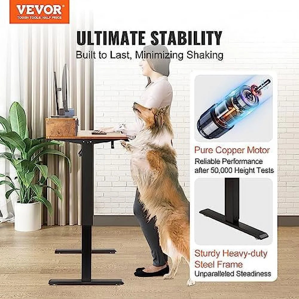 Electric Standing Desk 55.1 x 27.6 Brown E81602