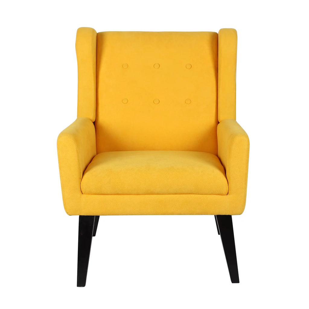 Yellow Tufted Fabric Accent Chair Z926026