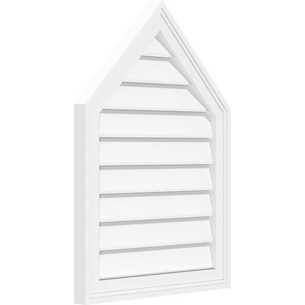 22x22W x 30x22H Peaked Top Surface Mount PVC Gable Vent W124905