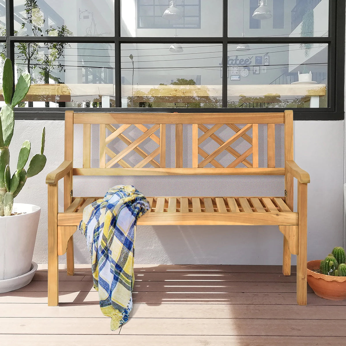 Solid Wood Folding Bench L5601