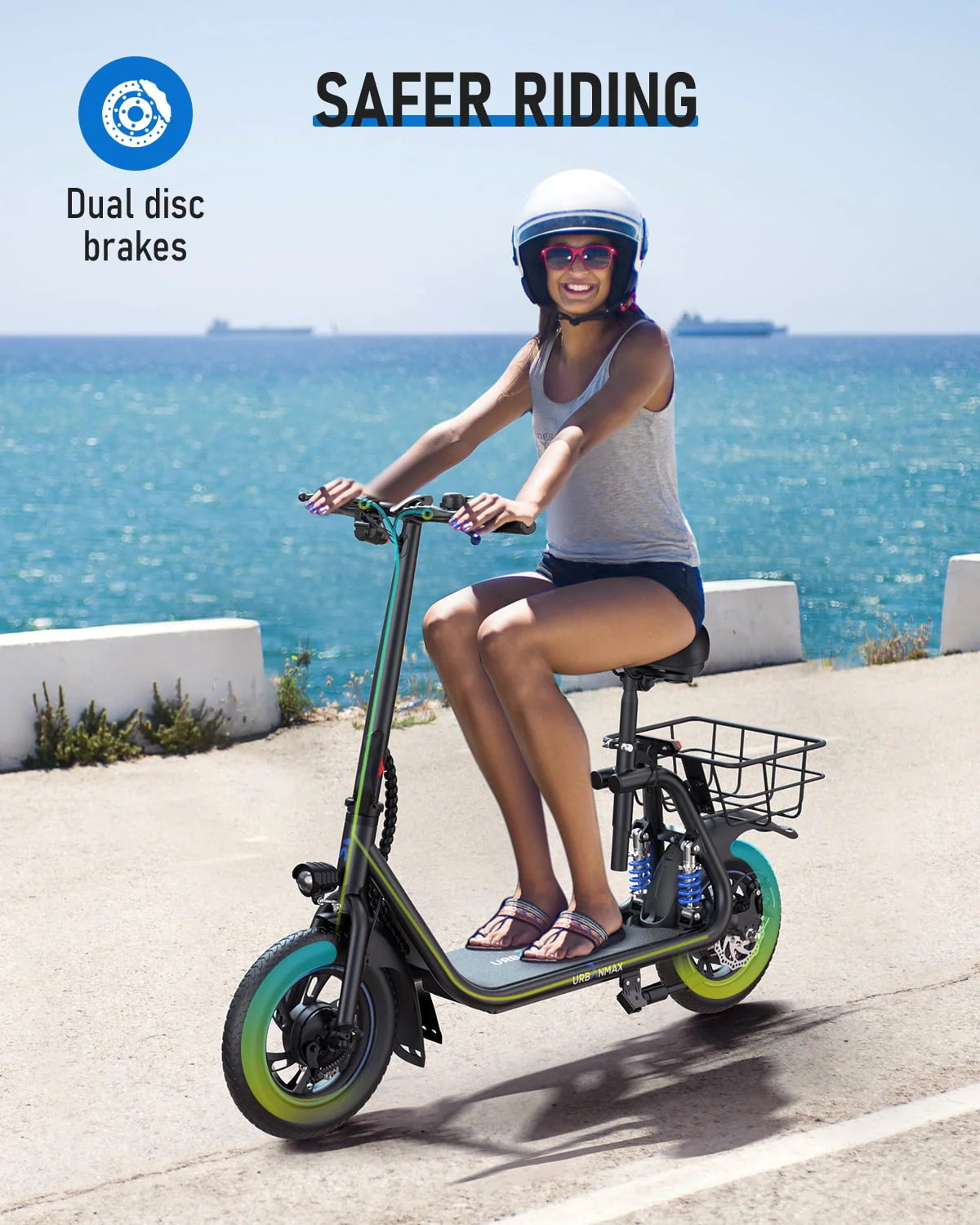 Electric Scooter with Seat & Carry Basket H5182