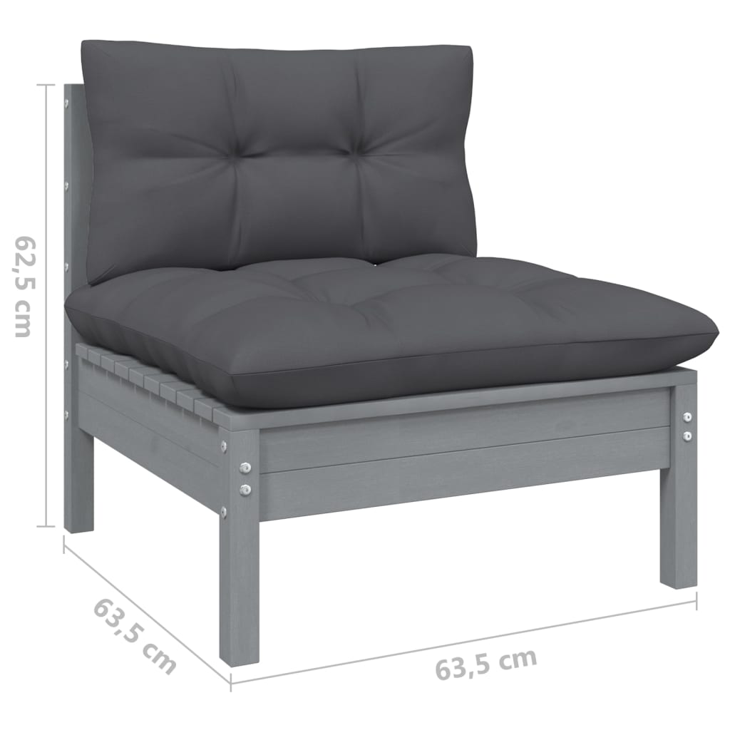 Gray Solid Pinewood Patio Sofa B130139