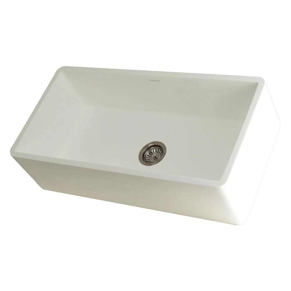 36 In. Apron Front Farmhouse Single Bowl Kitchen Sink, Matte White R476257