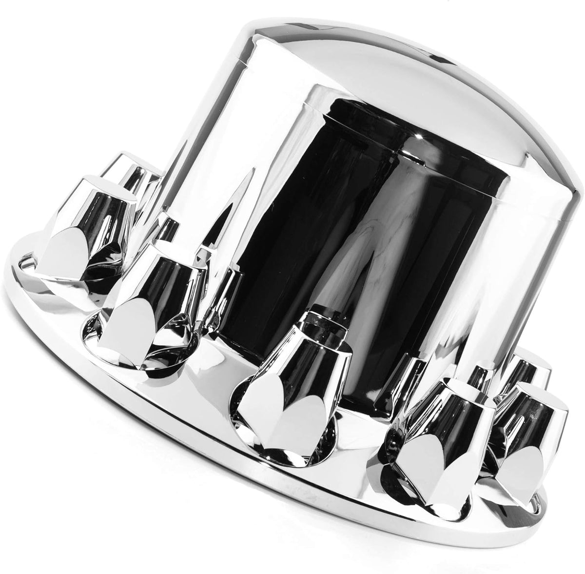 1PC Chrome Axle Wheel Cover Hub Caps Kit with Screw-on Lug Nuts for Semi Truck H723147