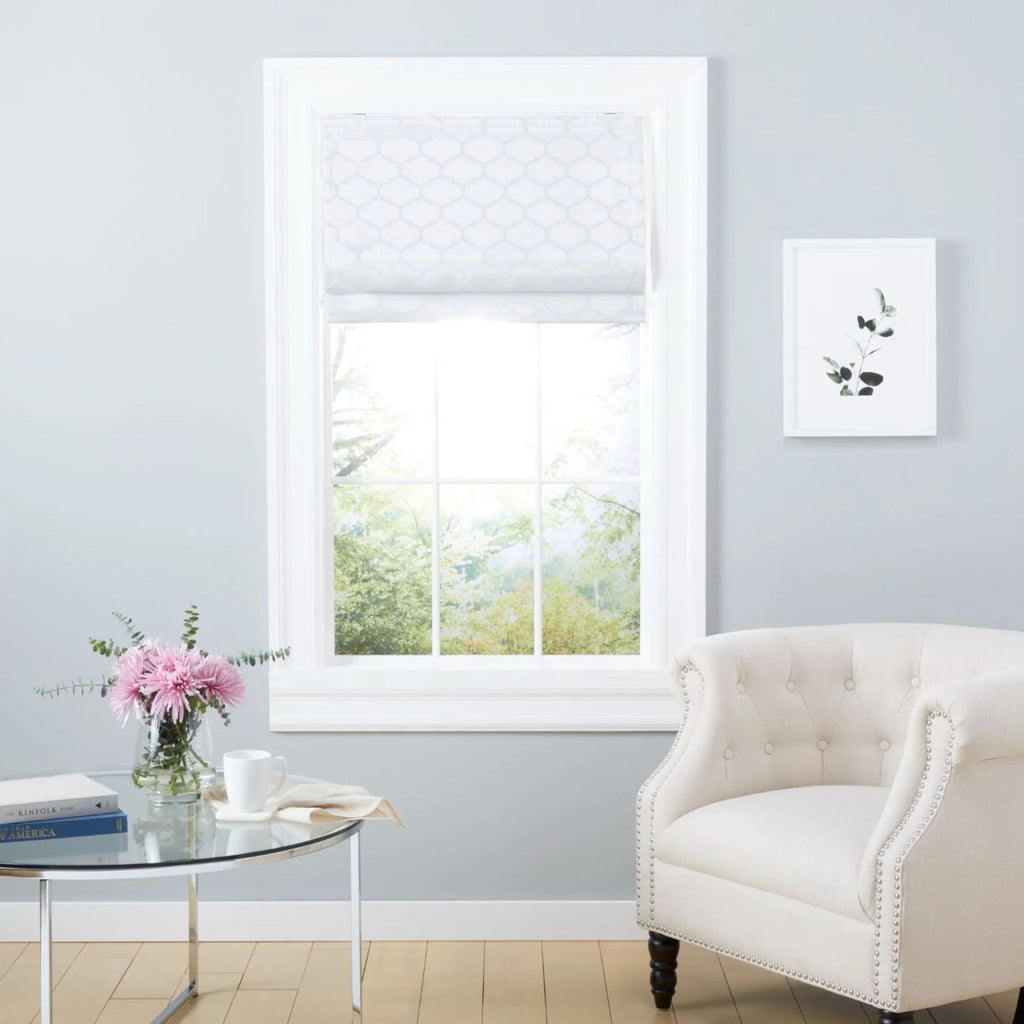 White Blackout Roman Shade S16798