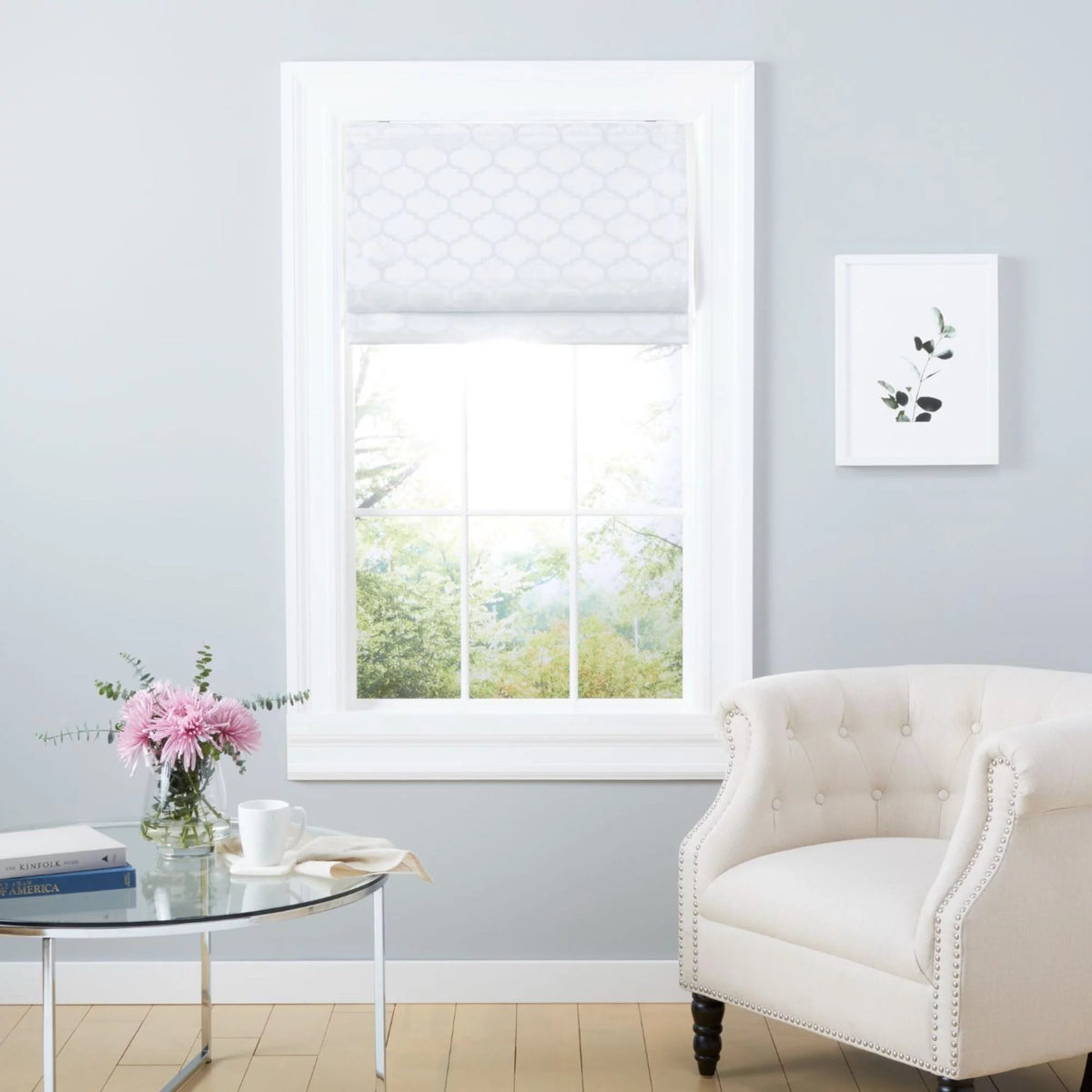 White Blackout Roman Shade S16798