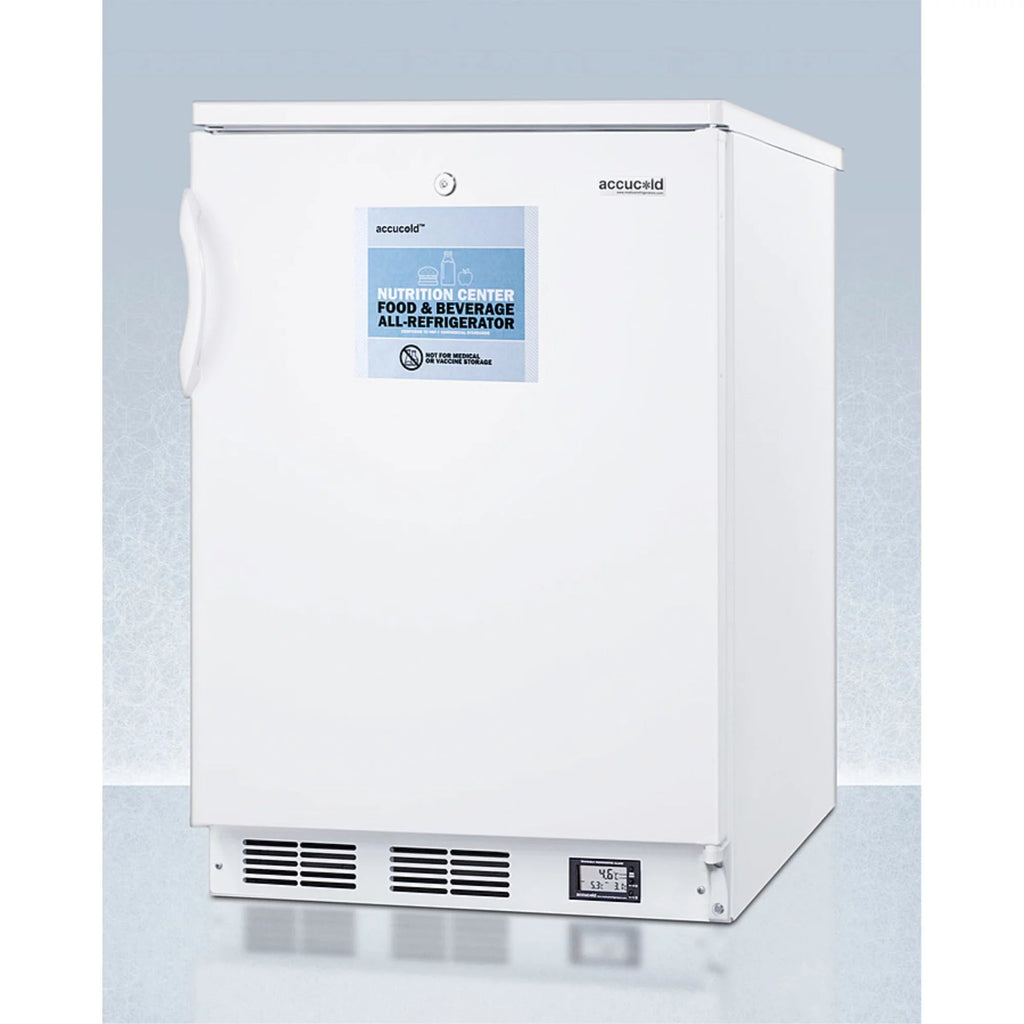 White Built-in or Freestanding All-Refrigerator with Front Lock and Digital Temperature Display C61024