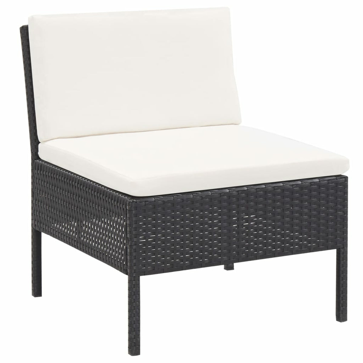 3 Piece Poly Rattan Outdoor Sectional Sofa Set with Cushions Steel Frame C214