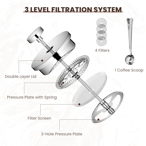 34oz Double Wall Insulated Stainless Steel French Press G6322