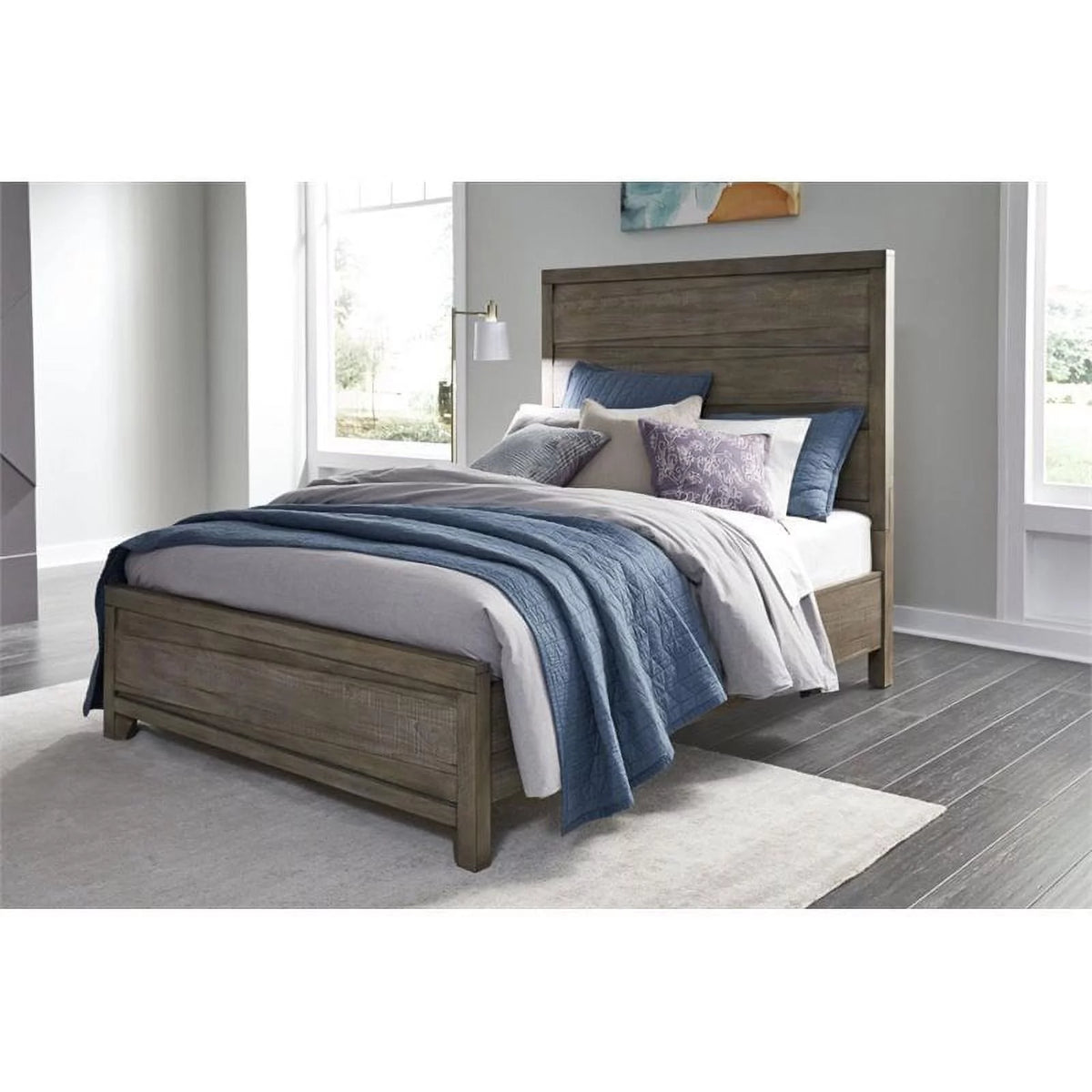 Full Solid Wood Panel Bed G86510