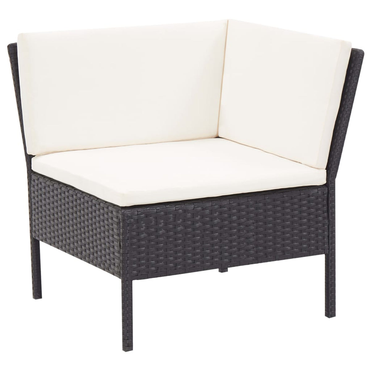 3 Piece Poly Rattan Outdoor Sectional Sofa Set with Cushions Steel Frame C214
