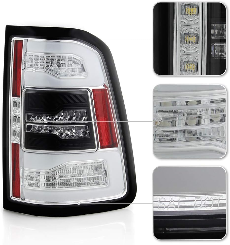 Chrome LED Tail Lights for 2019-2021 Ram 1500 R7295