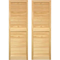 2-Pack 15-in W x 80-in H Louvered Wood Exterior Shutters in Brown A133