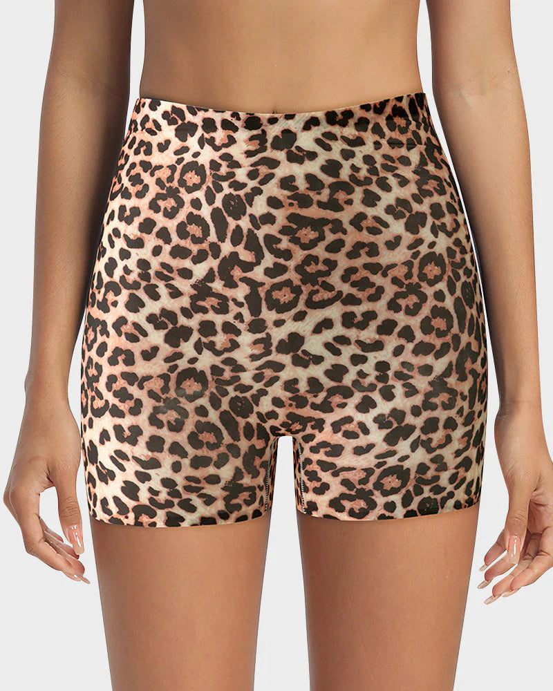 Mid-Rise Ice Silk Leopard Panties 6 Pack U68989