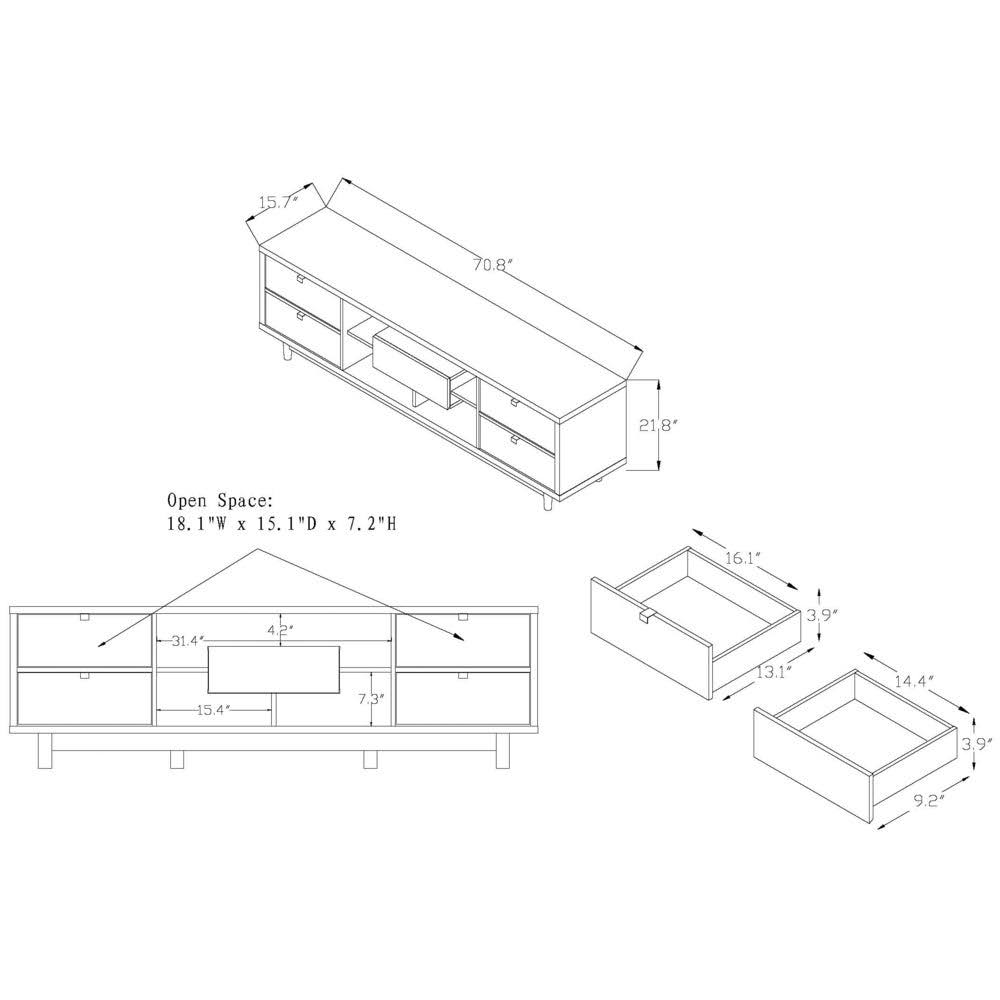 White Wood TV Stand C3646