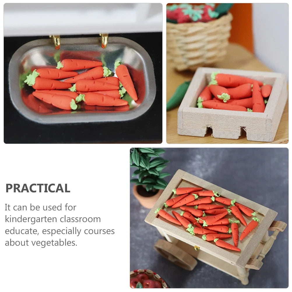 10 Pcs Toy Rabbit Food Props Fake Carrot Dollhouse Decor S881