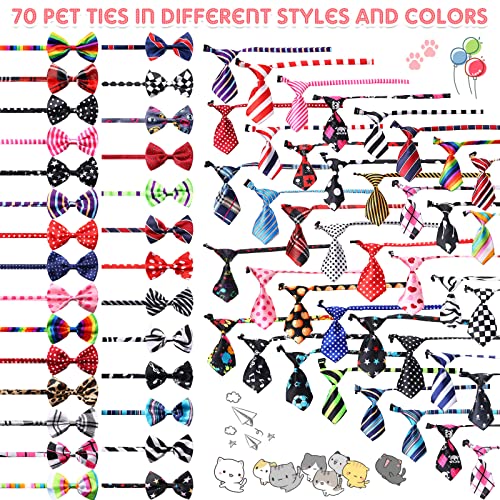 Adjustable Dog Bow Ties Set 70 Pieces G789
