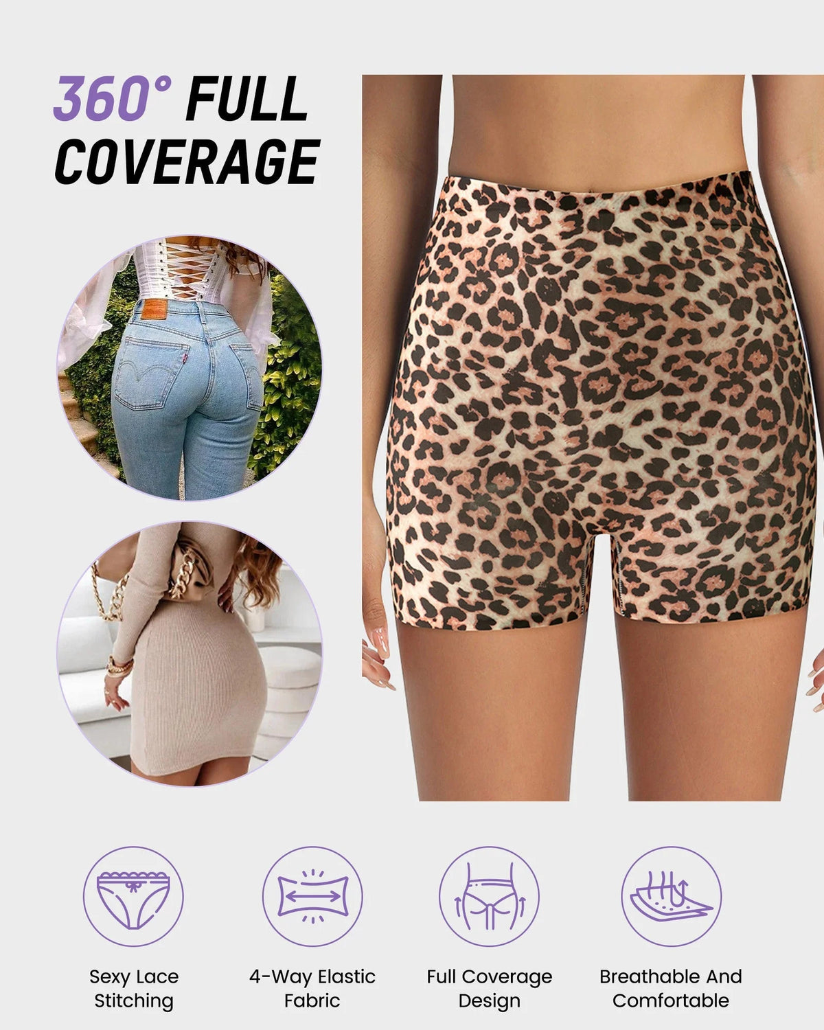 Mid-Rise Ice Silk Leopard Panties 6 Pack U68989
