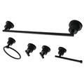Matte Black 5pc Bathroom Accessory Set Y69495