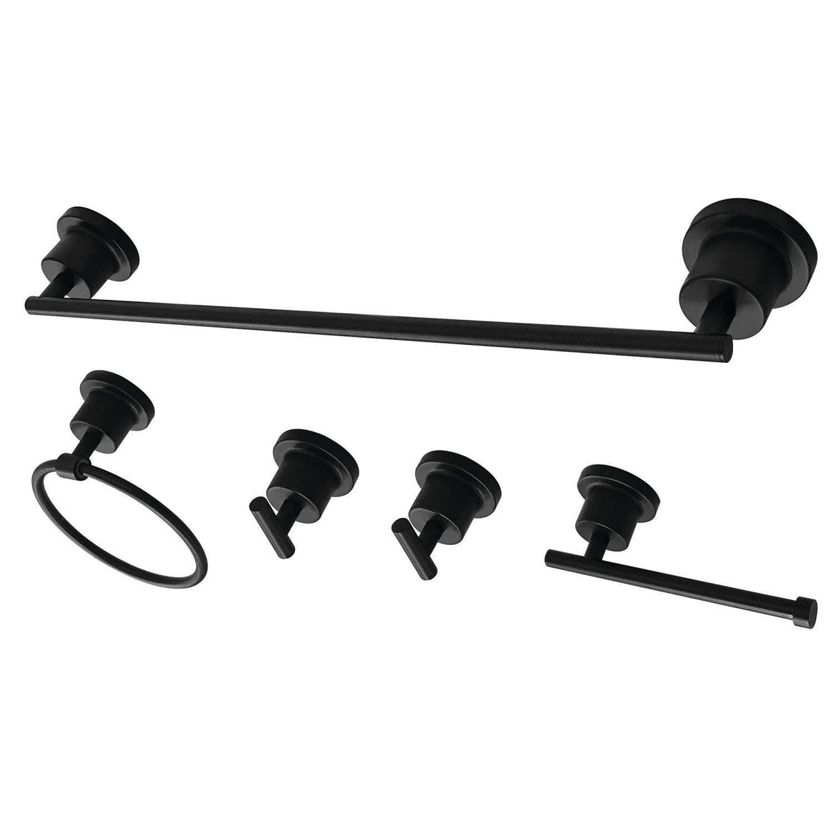 Matte Black 5pc Bathroom Accessory Set Y69495