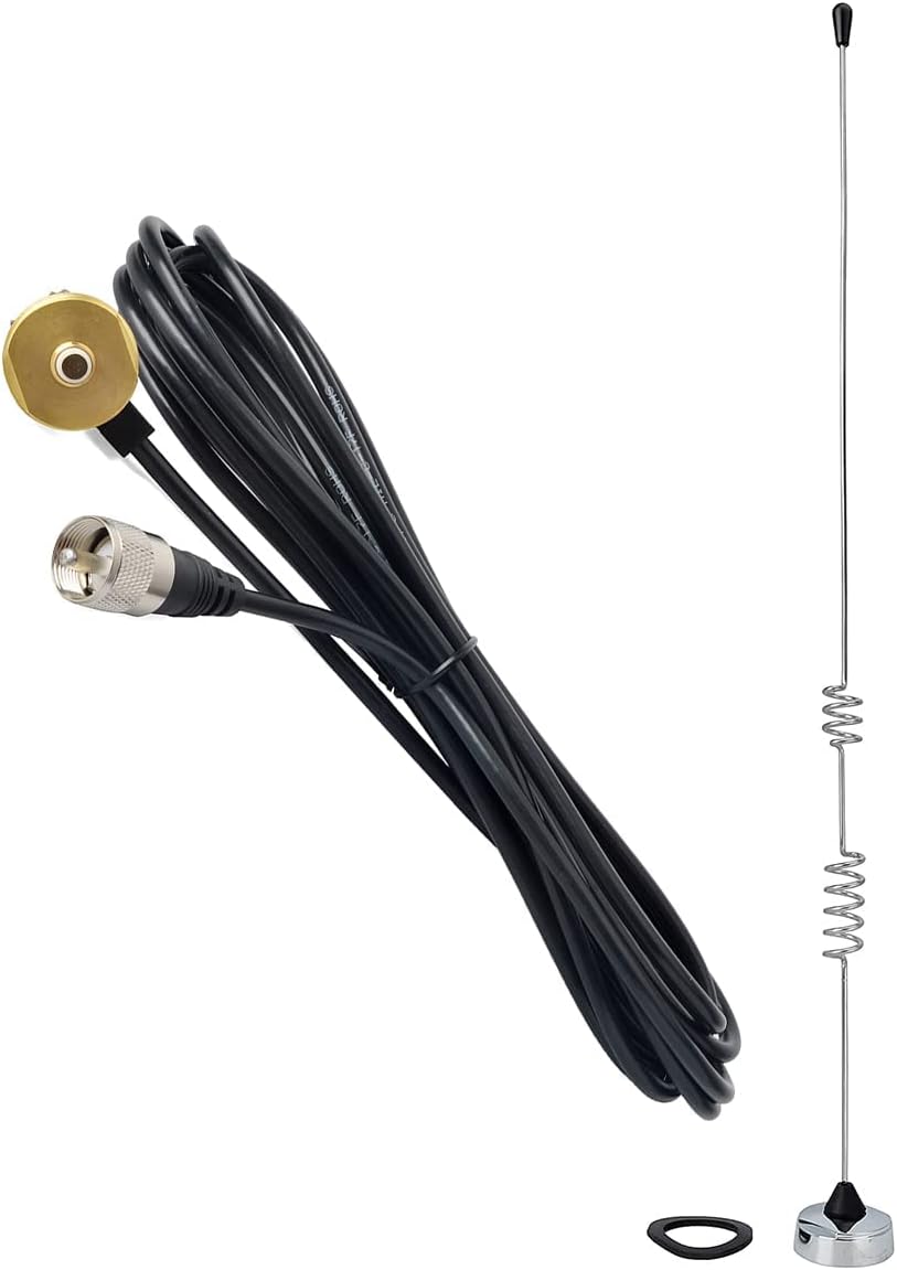 Dual-Band NMO Antenna VHF 144Mhz UHF 430MHz with 13ft RG-58 Coax Cable PL-259 Mount R792