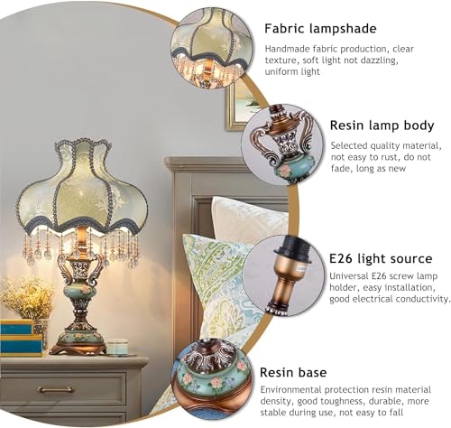 European Style Handmade Fabric Lampshade Table Lamp E66758