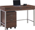 Brown Computer Desk with Mobile File Cabinet X5686