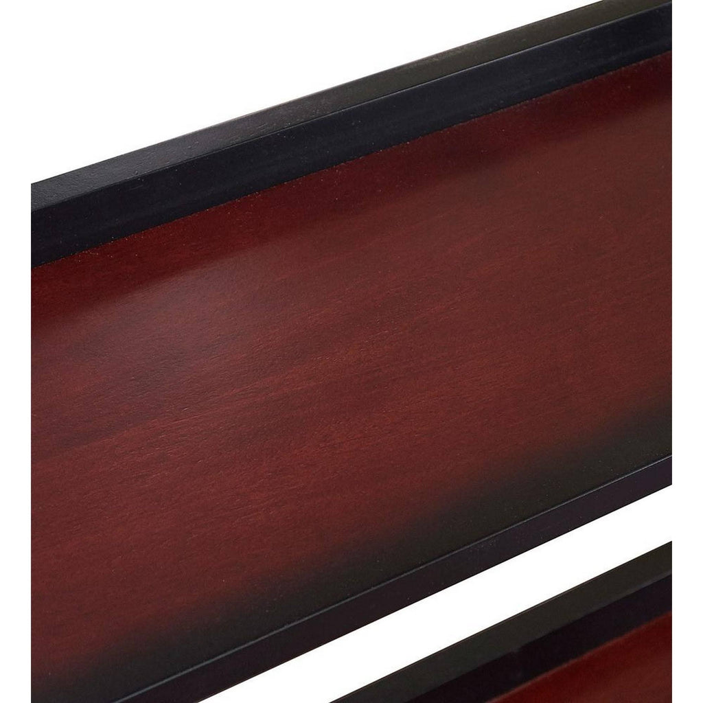Brown and Black 3 Tier Wooden Bookcase with Metal Frame A5627