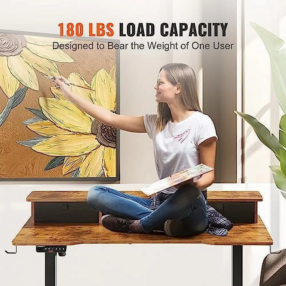 Electric Standing Desk 55.1 x 27.6 Brown E81602