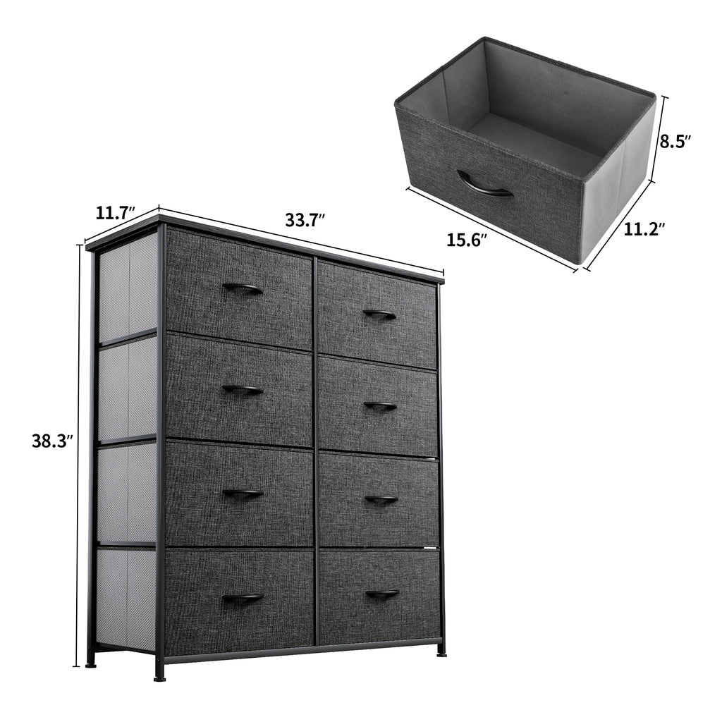 Light Gray 8 Drawer Vertical Dresser K462724