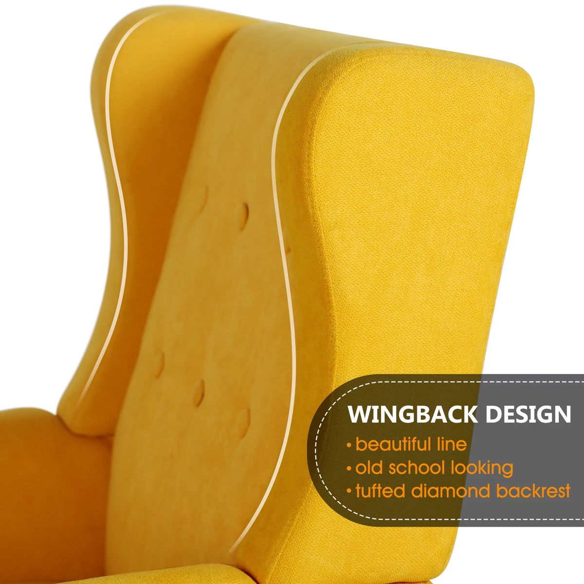 Yellow Tufted Fabric Accent Chair Z926026
