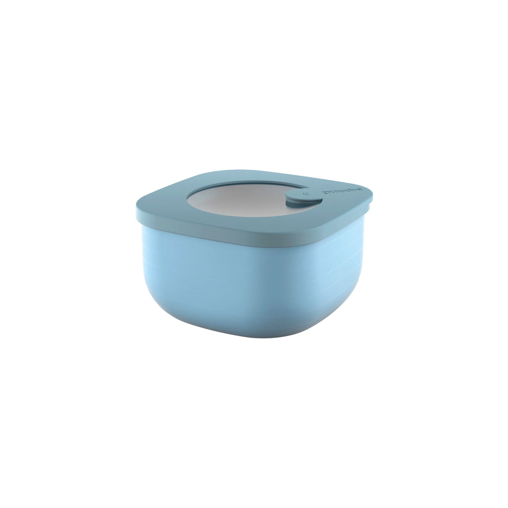 Shallow Airtight Fridge Freezer Microwave Containers 450cc Matt Mid Blue P4216