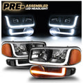 Headlights Assembly with 2 Pairs Pre-Assembled 6000K LED Bulbs V649