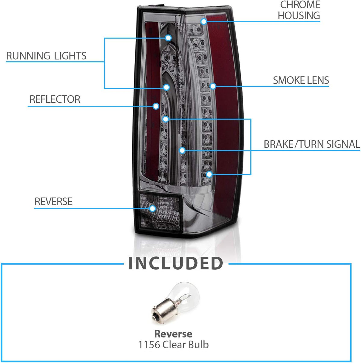 Smoke LED Tube Tail Lights Set A42023