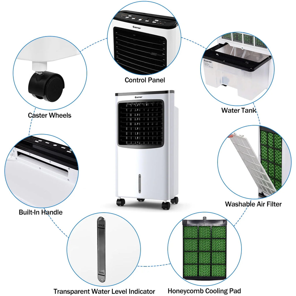 Portable Cooler Fan Humidify Anion Remote Control W965
