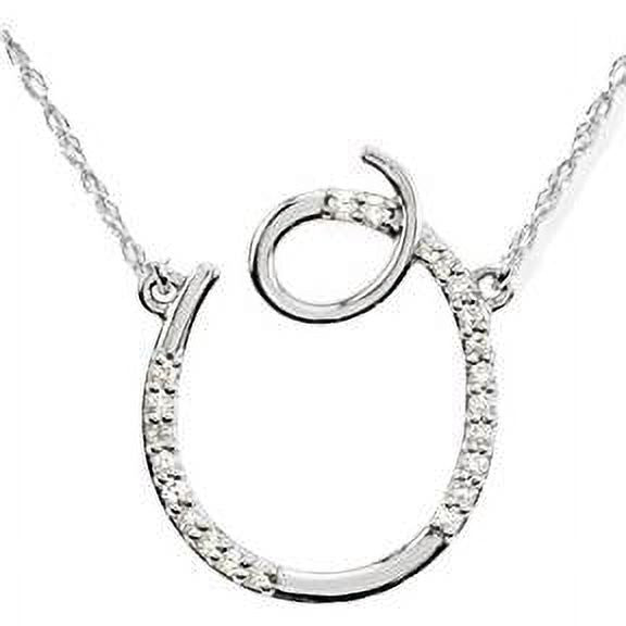 1/4ct Diamond Initial Pendant 18" Necklace 14K White Gold G73319