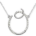 1/4ct Diamond Initial Pendant 18" Necklace 14K White Gold G73319