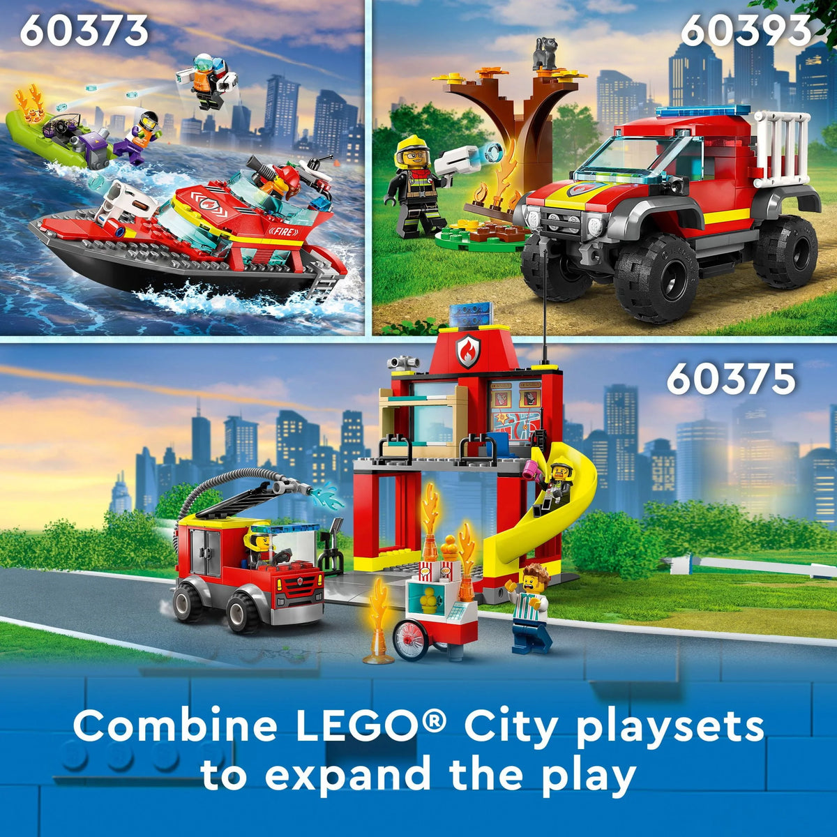 Fire Engine Toy Set with Land and Air Drones R7016