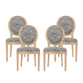 Fabric Dining Chairs Set of 4 S8836