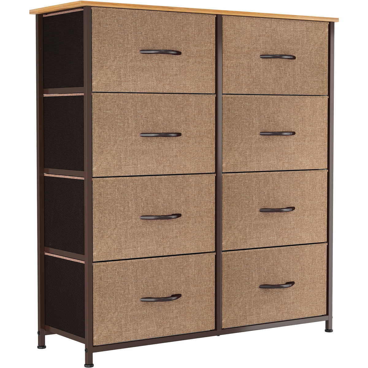 Light Gray 8 Drawer Vertical Dresser with Shelf T51114