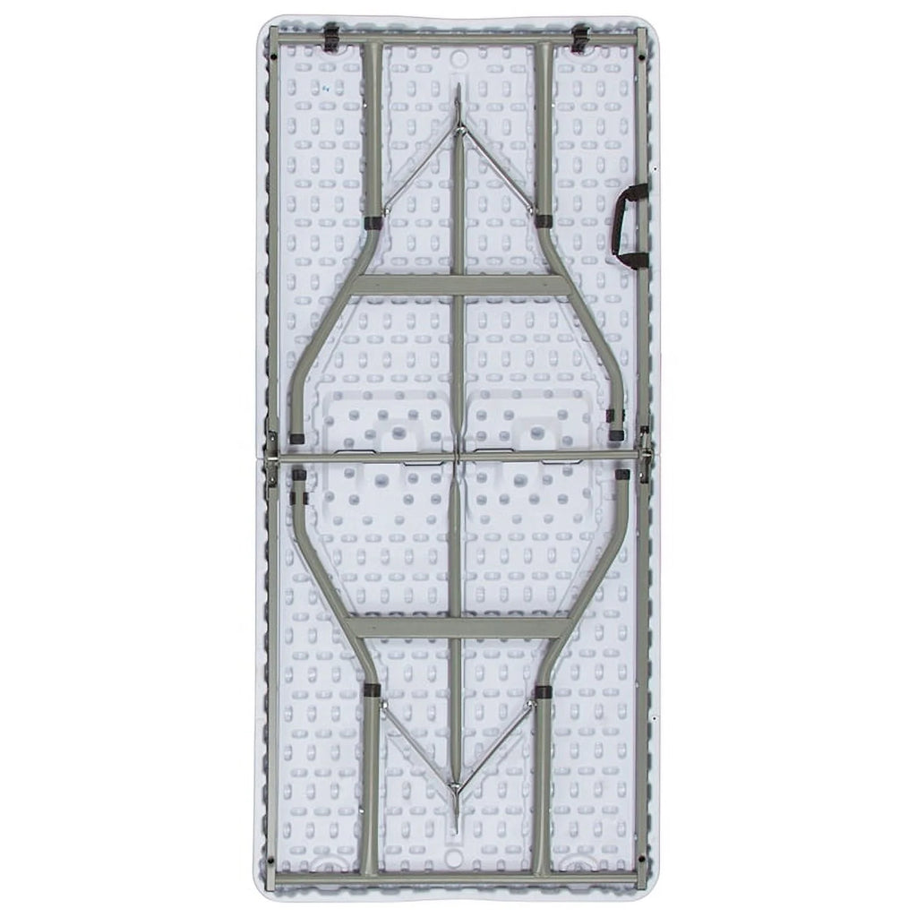 Granite White Plastic Bi-Fold Folding Table with Carrying Handle K392