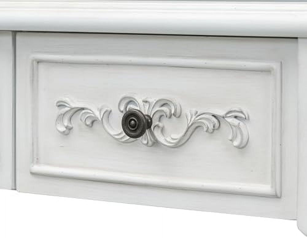 Espresso Solid Wood Half-Moon Console Table with 3 Drawers and Shelf E994