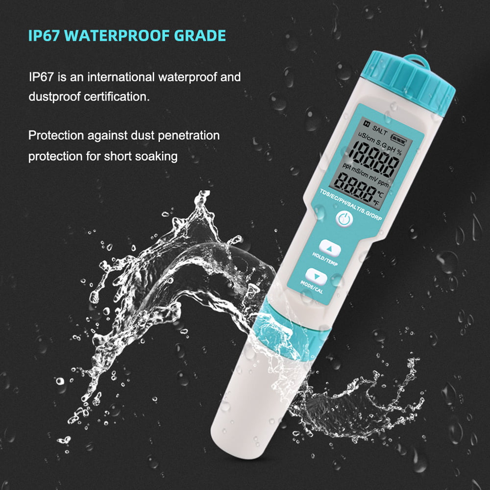 Salinity Monitor, 7 In 1 Pocket Water Quality Tester L693