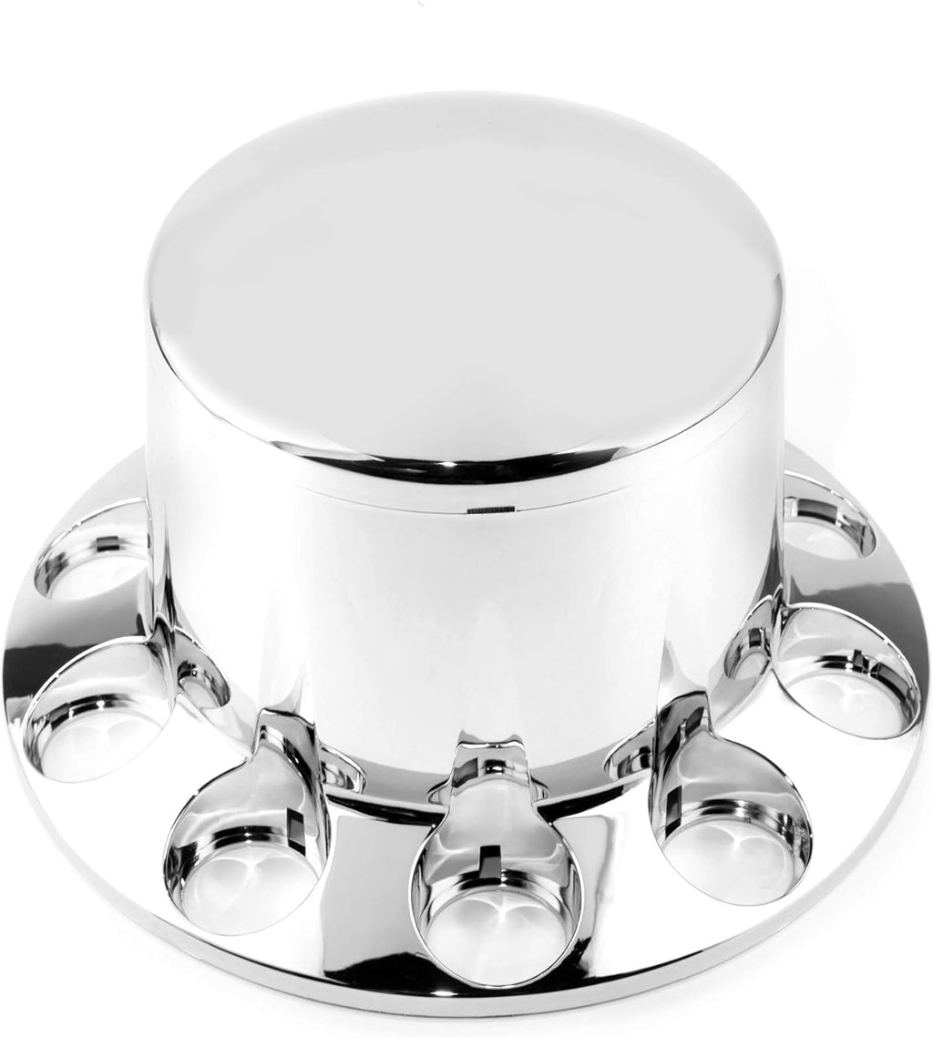 1PC Chrome Axle Wheel Cover Hub Caps Kit with Screw-on Lug Nuts for Semi Truck H723147