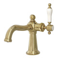 Polished Brass 1-Handle Single Hole Bathroom Sink Faucet with Drain D989