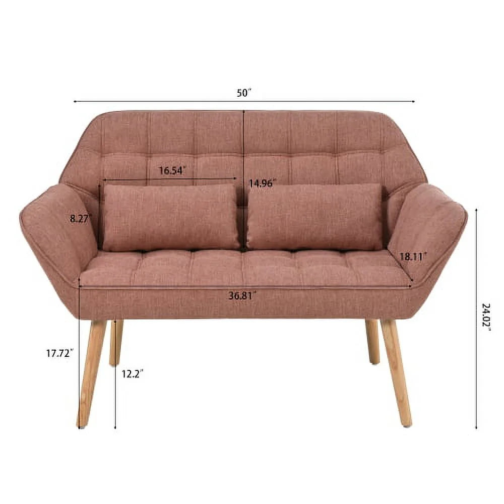 50" Loveseat Sofa with 2 Pillows Q5244