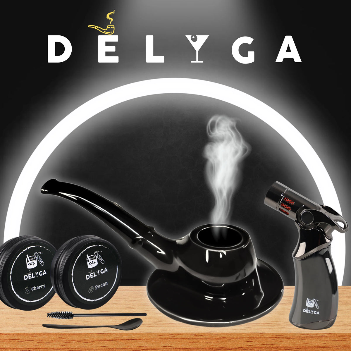 Cocktail Smoker Kit with Torch, 4 Wood Chips Flavors V980