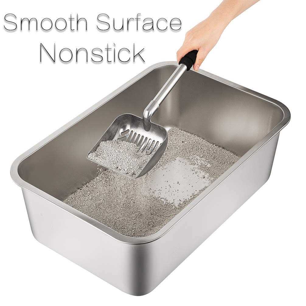 Stainless Steel Litter Box with 8in High Sides Y310