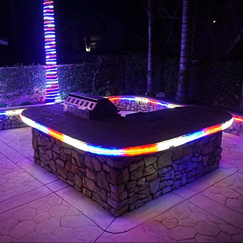 30ft Red White Blue Waterproof LED Rope Lights W355